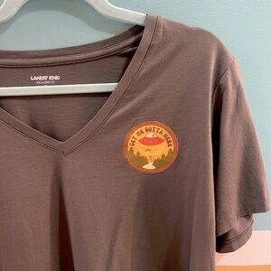 "get me outta here" olive green tee (size XL)